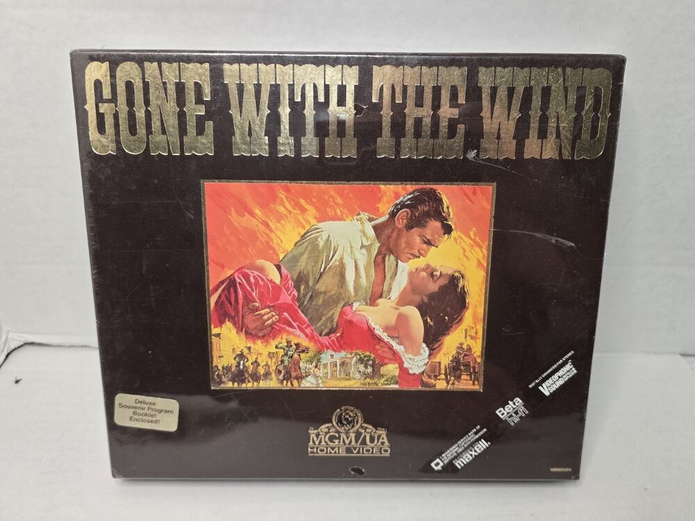 Vintage Gone with theWindBetamax BoxSet 1985LMGM/UABeta Hi-Fi 2 Tape Delux